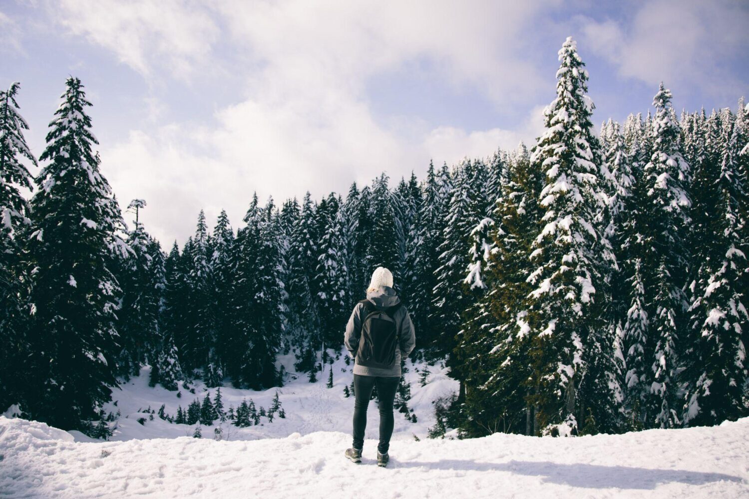 A person standing in the snow Description automatically generated with medium confidence