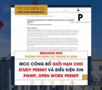 BREAKING NEWS: IRCC công bố giới hạn cho Study Permit và điều kiện xin PGWP