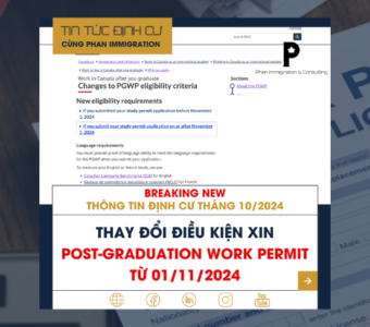 Thay đổi điều kiện xin Post-graduation work permit (PGWP) từ 01/11/2024