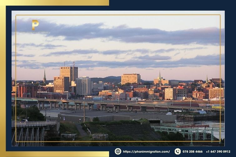 Sunset over the historic city of Saint John