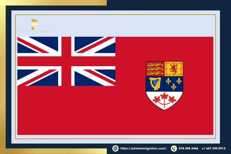 Năm 1957 lá cờ Red Ensign được chỉnh sửa với huy hiệu hoàng gia mới của Canada